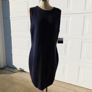 Liz Claiborne Women Navy Blue Sleeveless Sweater Pullover Shift Dress Size XL